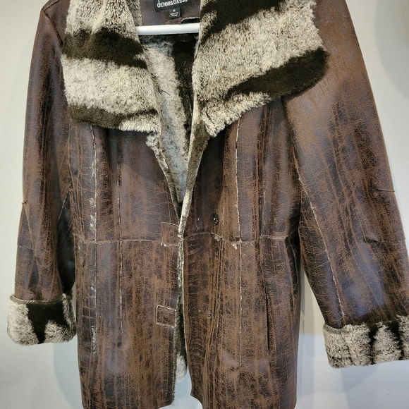 Dennis Basso Faux Suede Leather Jacket With Faux Fur Lining Med - Picture 5 of 11